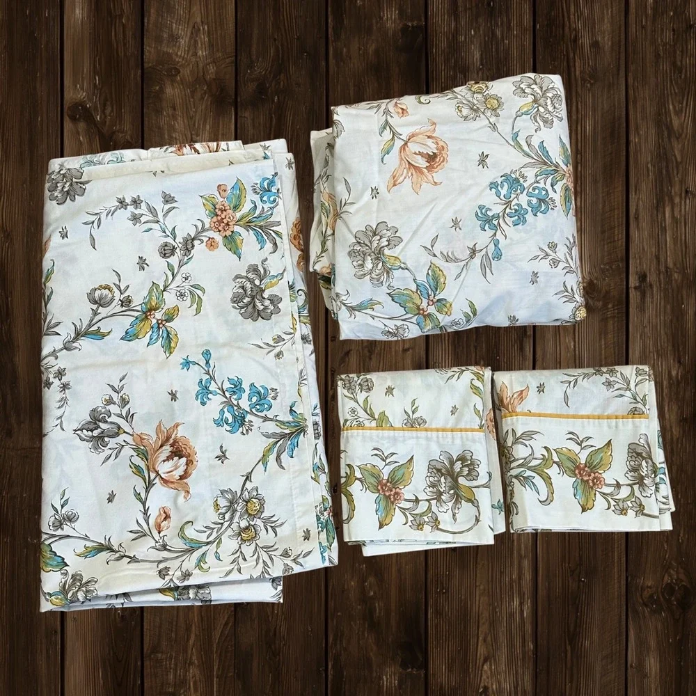 Springmaid Wondercale Vintage Cottagecore Sheet Set Florals Full Double Bed